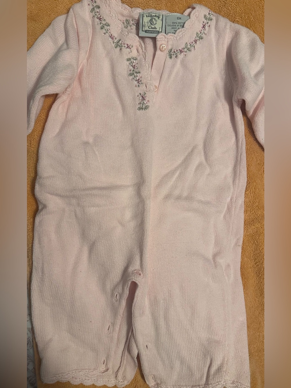 Lullaby Club Pink Knit Footed One-Piece for Babies